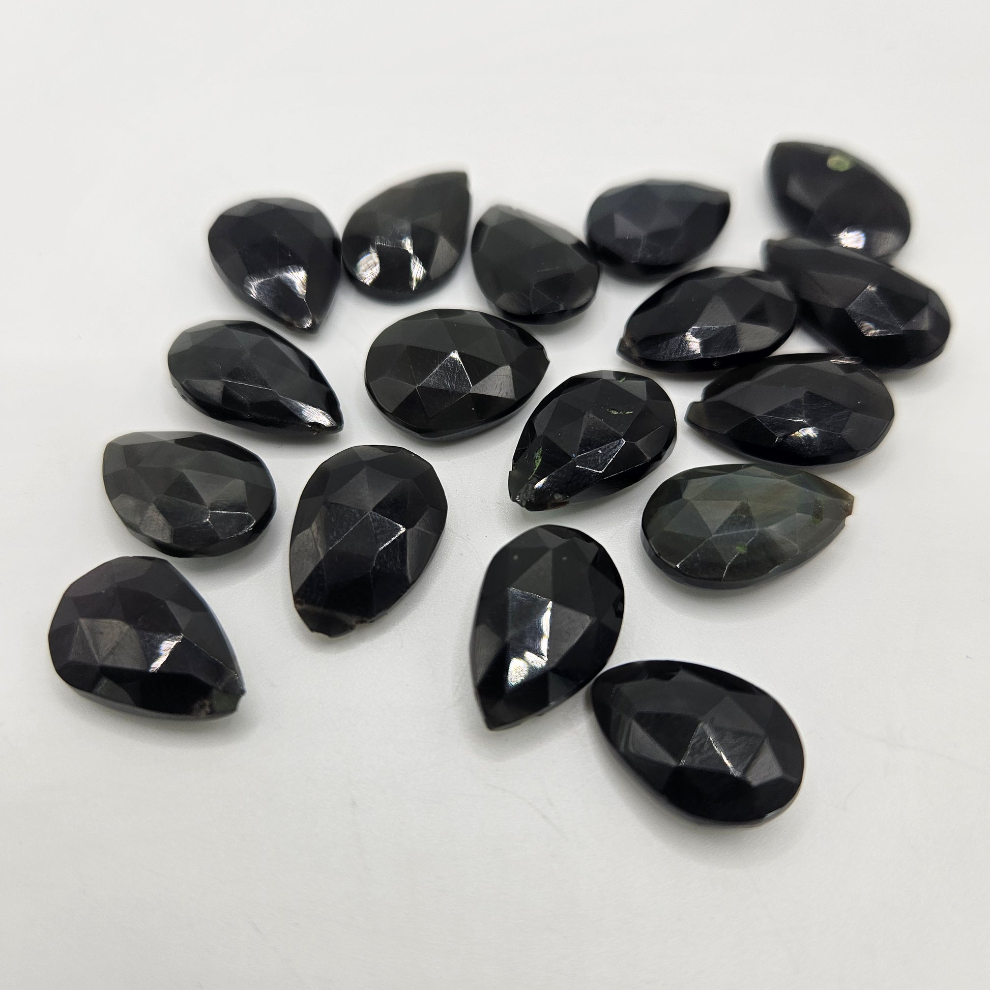 4x10mm Faceted Rainbow Obsidian Top Drill Single Bead.