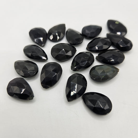 4x10mm Faceted Rainbow Obsidian Top Drill Single Bead.