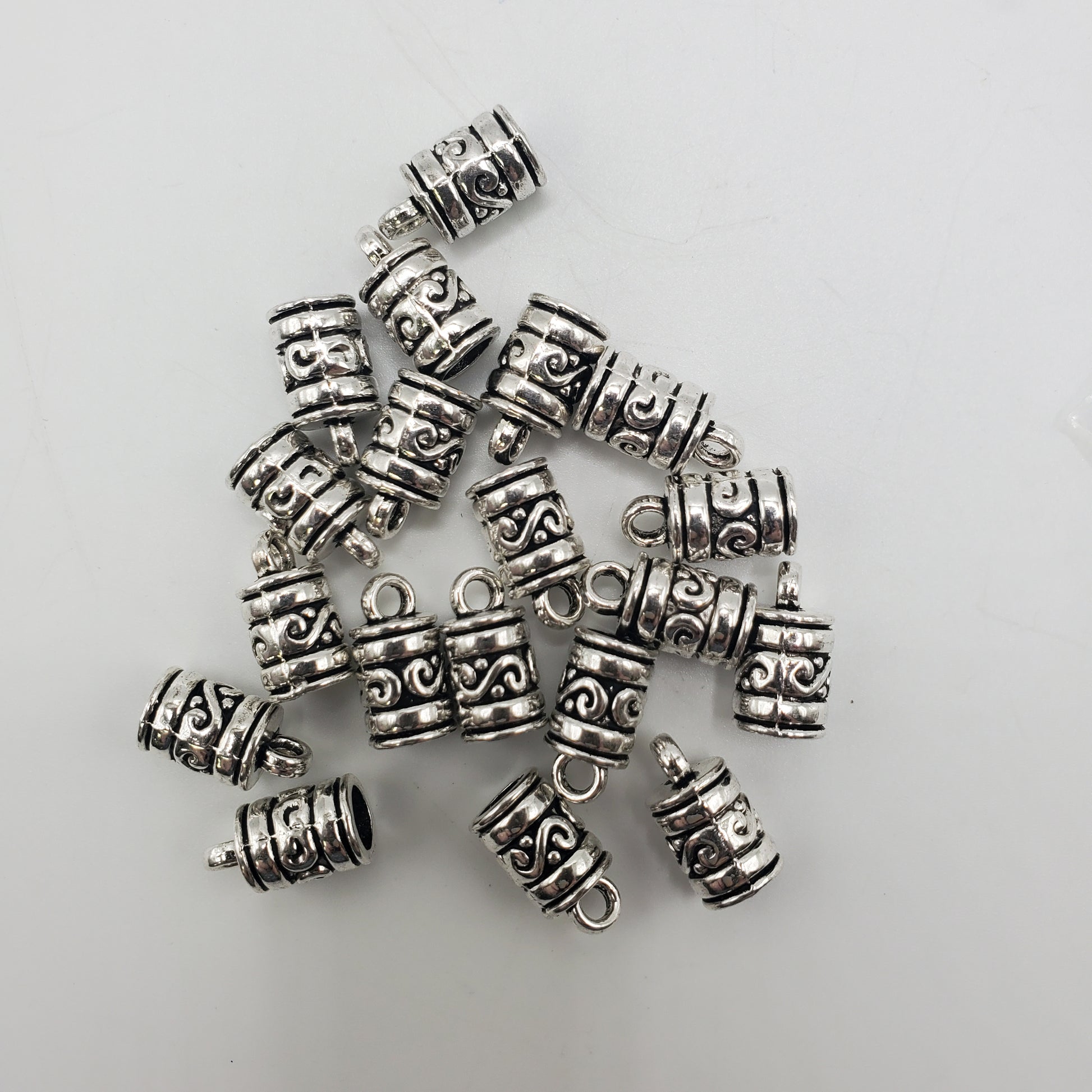5 by 6mm pewter ornate tube end cap.