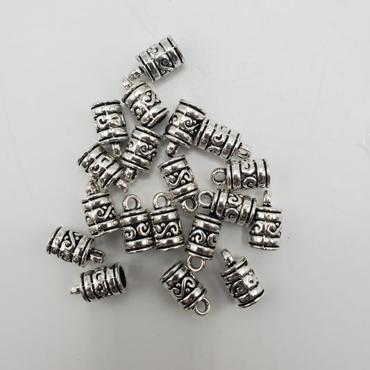 5 by 6mm pewter ornate tube end cap.