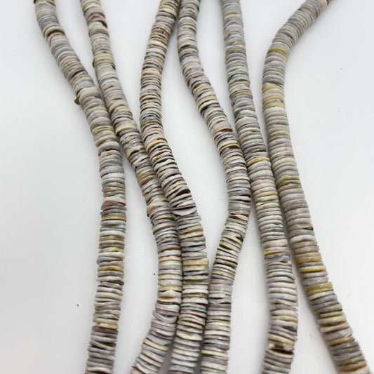 5mm Grey Pen Shell Heishe Grey Strand