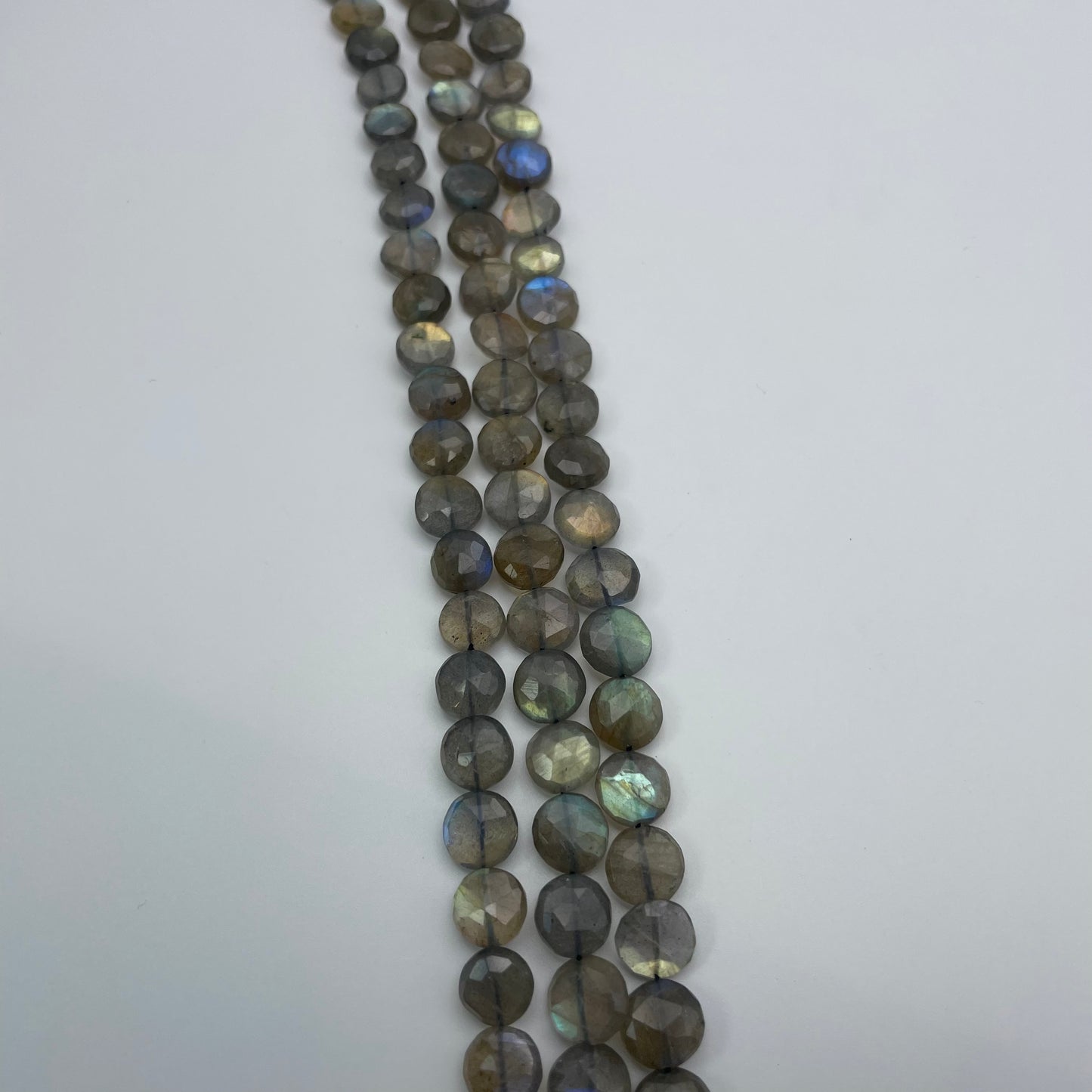 8mm Labradorite Faceted Coin