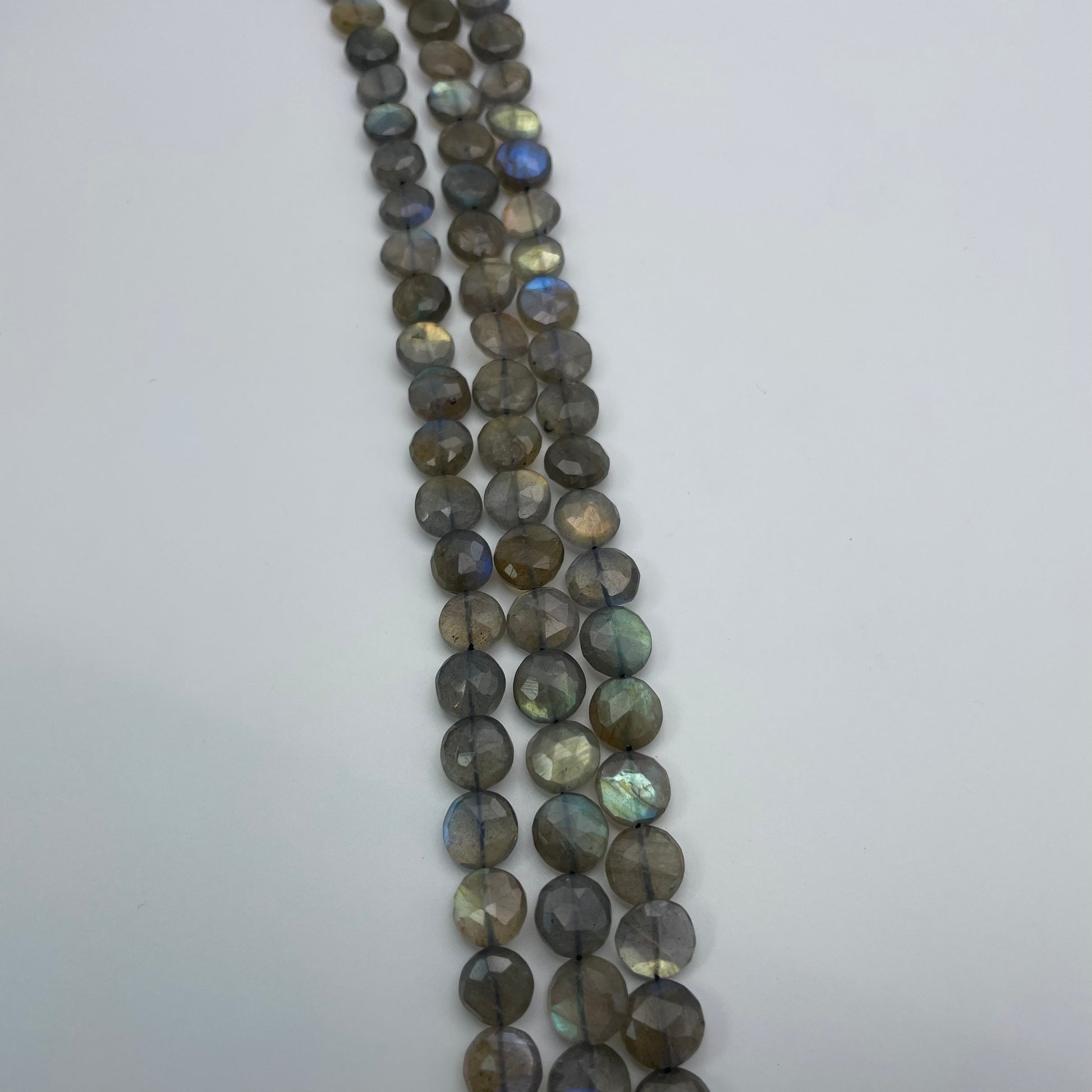 8mm Labradorite Faceted Coin