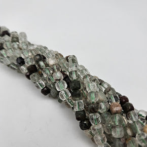 5mm Cubed Faceted Garden Quartz Bead Strand.