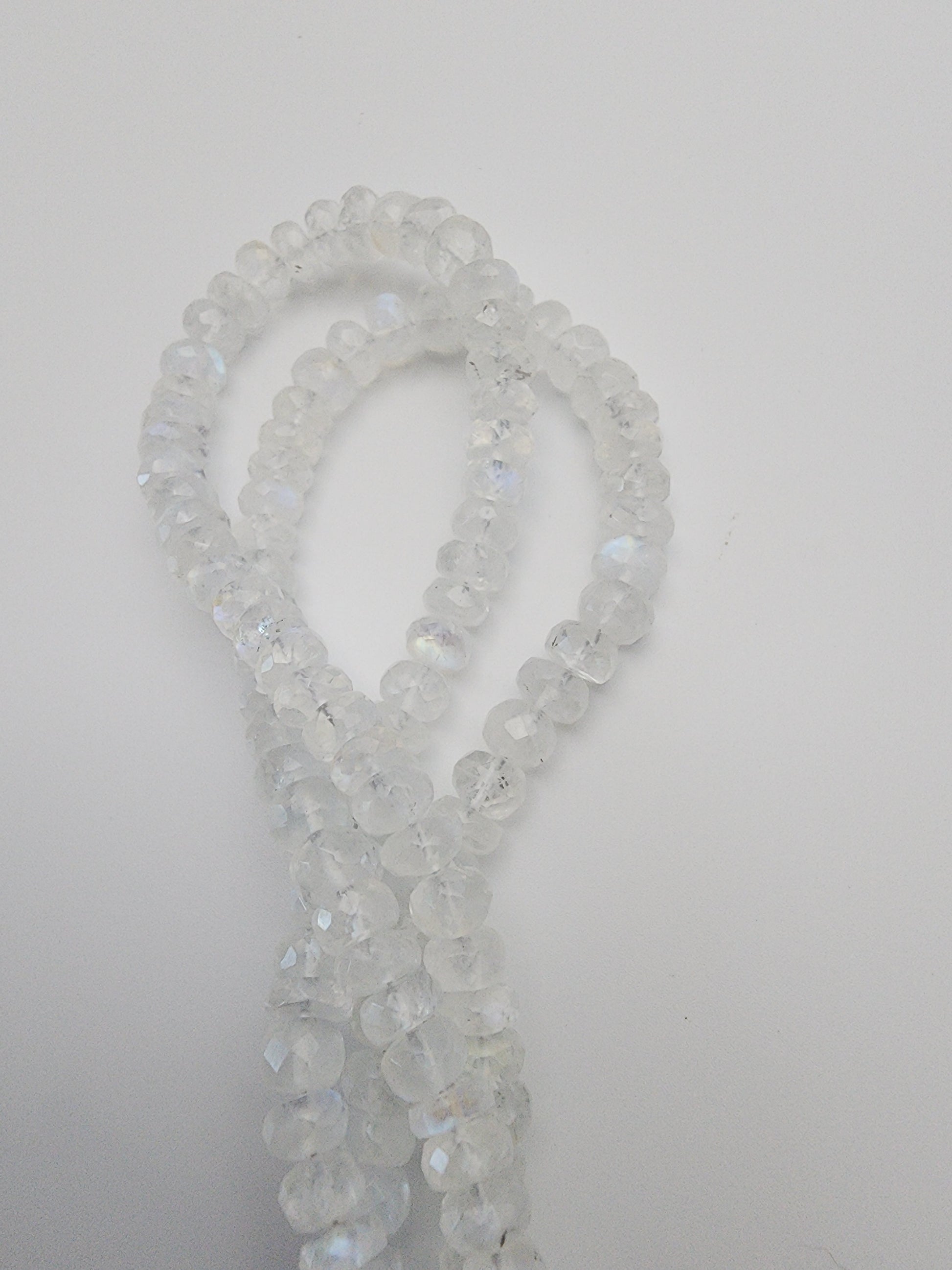 5mm Moonstone A Quality Faceted Bead Strand.