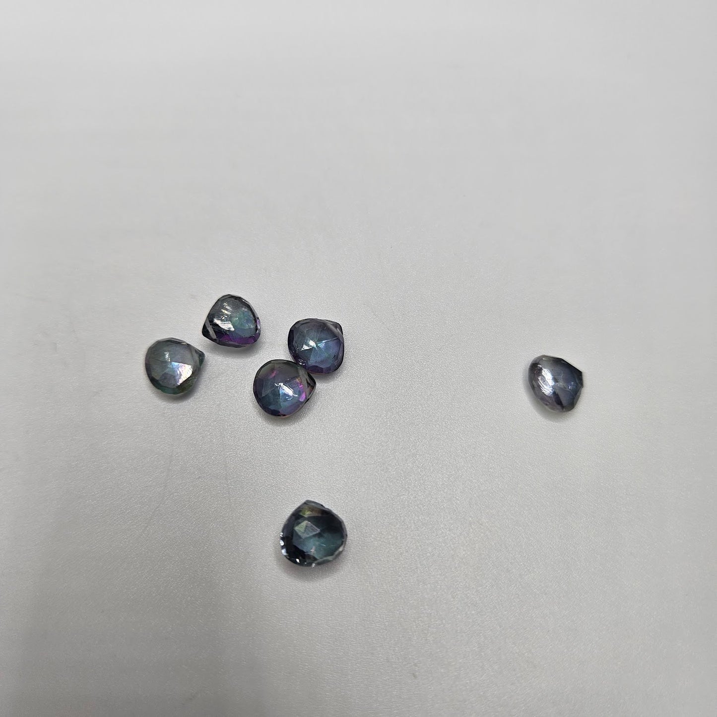 5mm Mystic Aura Quartz Drop Faceted Wide Single.