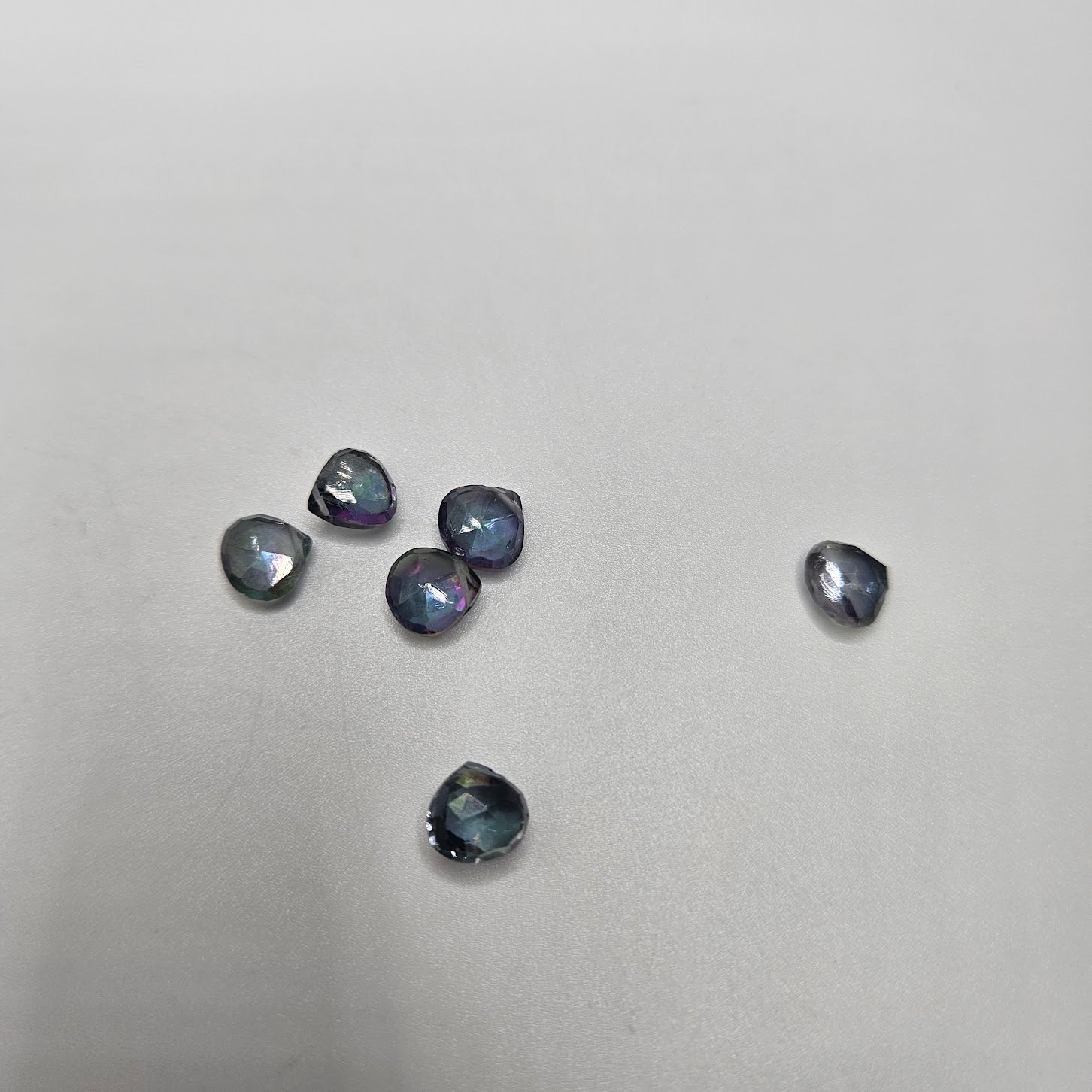 5mm Mystic Aura Quartz Drop Faceted Wide Single.