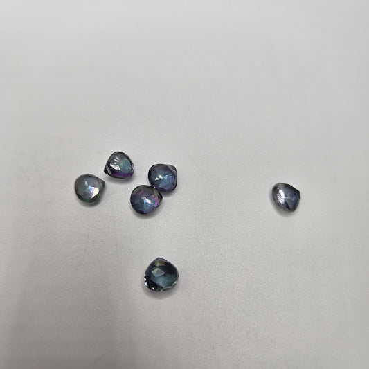 5mm Mystic Aura Quartz Drop Faceted Wide Single.