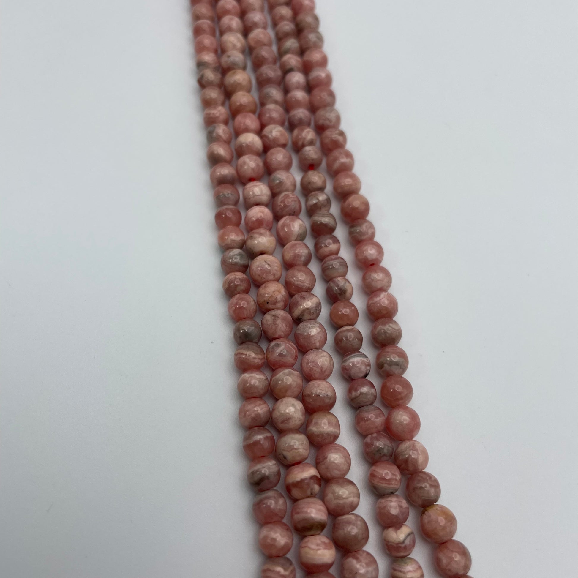 5mm Rhodochrosite Round Smooth Bead Strand.