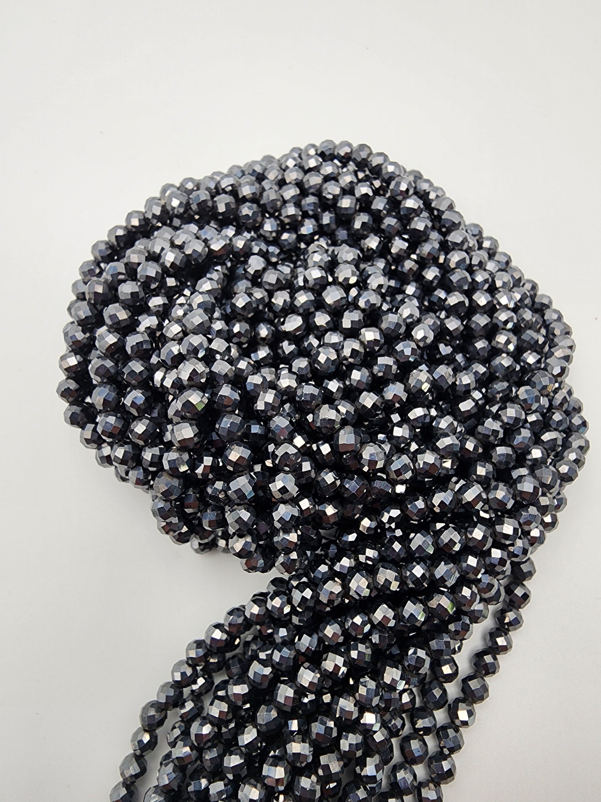 5mm Terahertz Faceted Bead Strand.