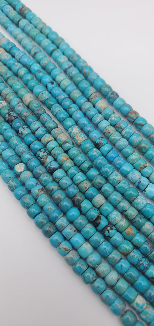 5mm Turquoise Tire Bead Strand.