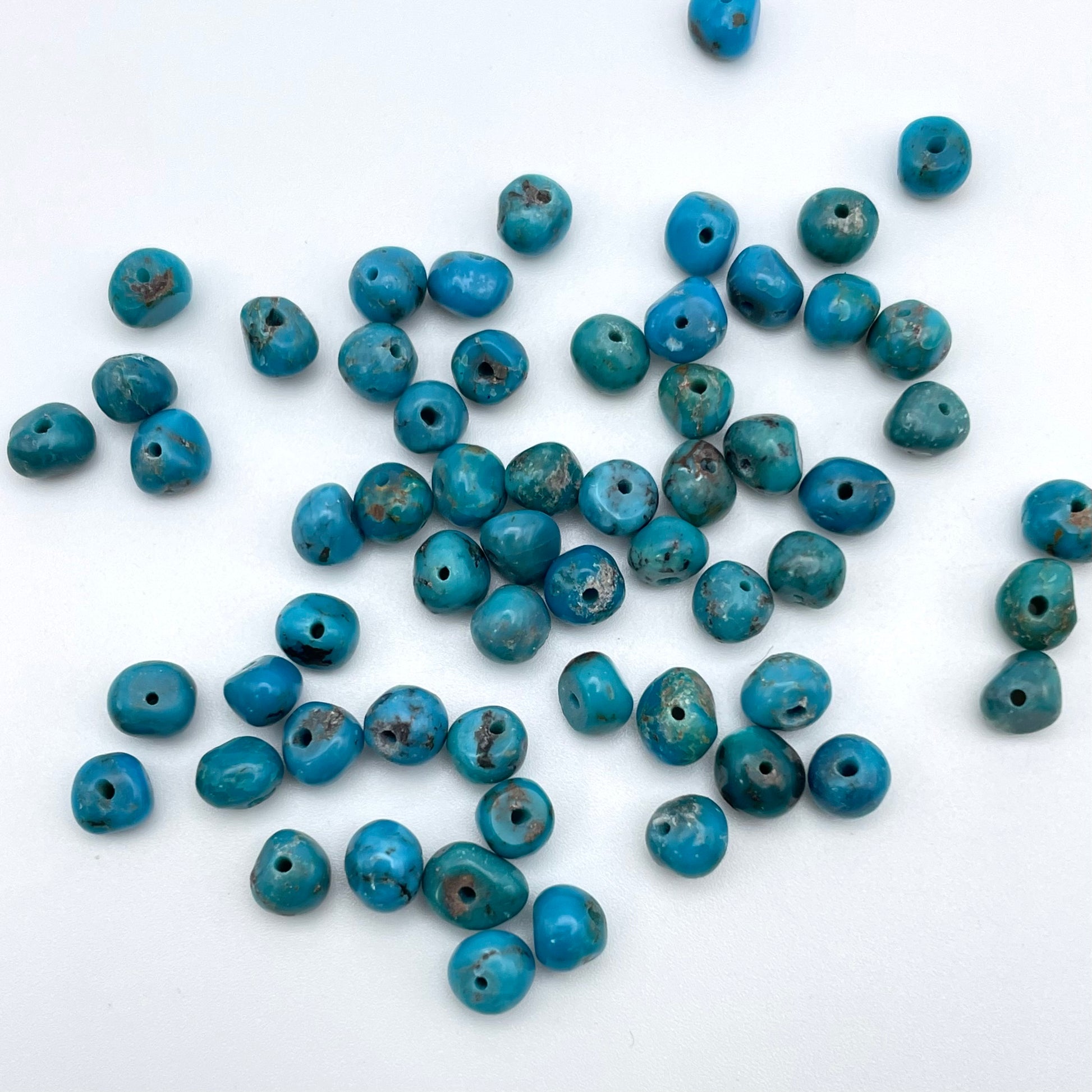5mm Turquoise Tumbled Smooth Single Bead.