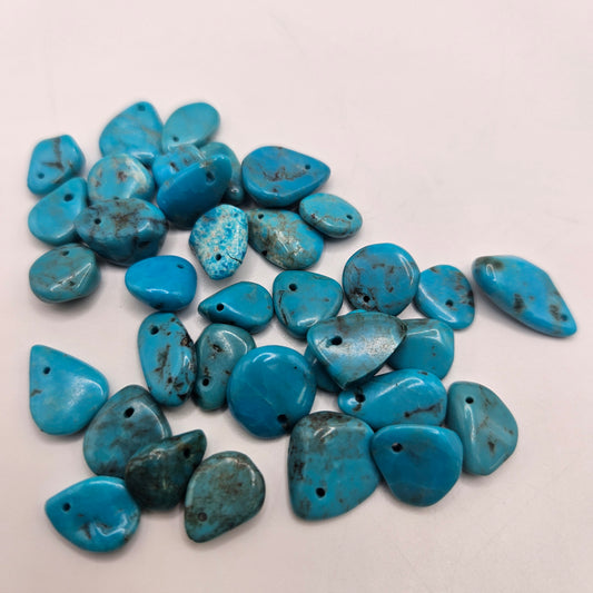 6 to 8mm Turquoise Side Drill Teardrop Single Bead.