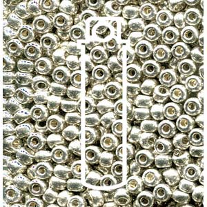 6/0 SEED BEAD GALV STRLNG SILVER 20GM/TB