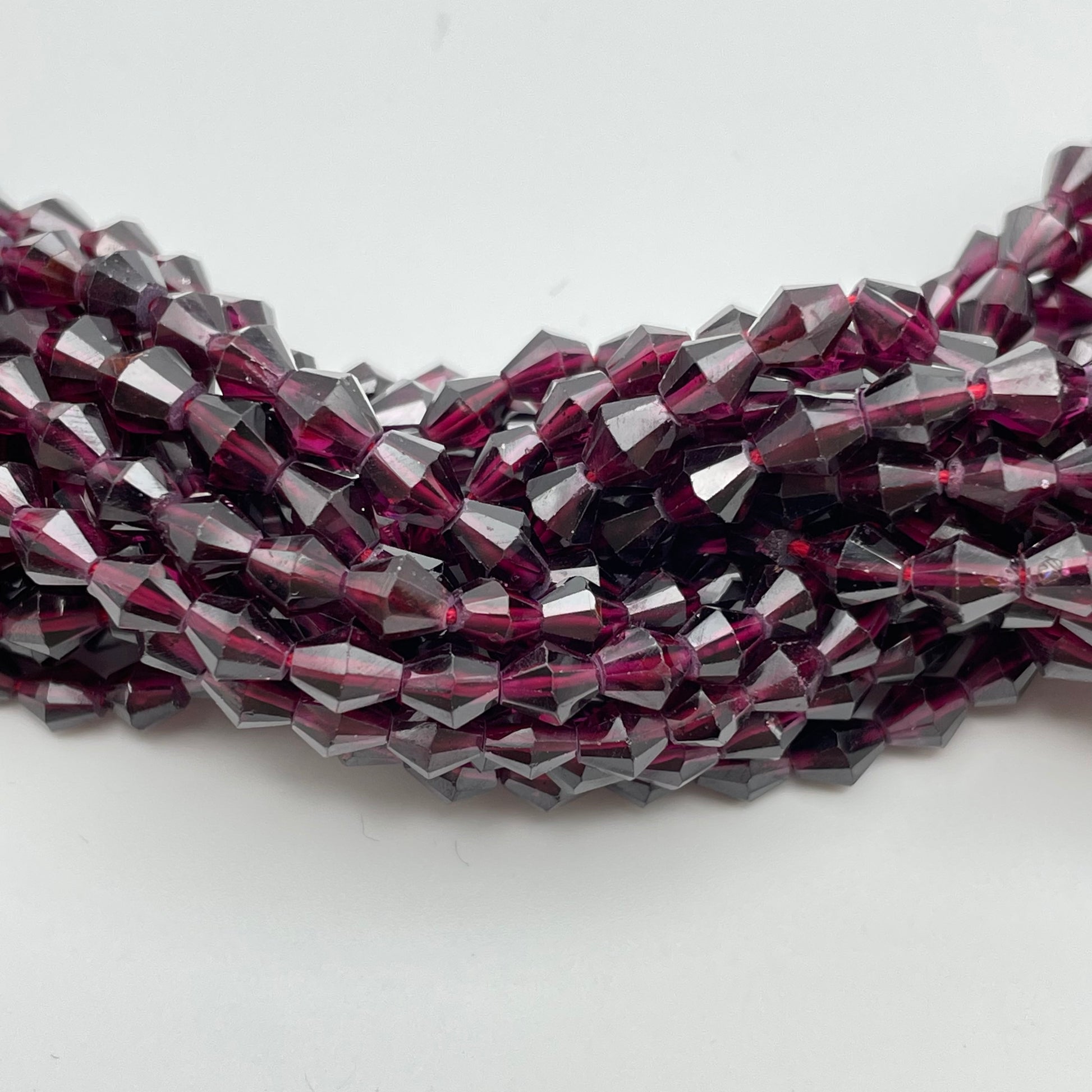 6mm Garnet Bicone Strand