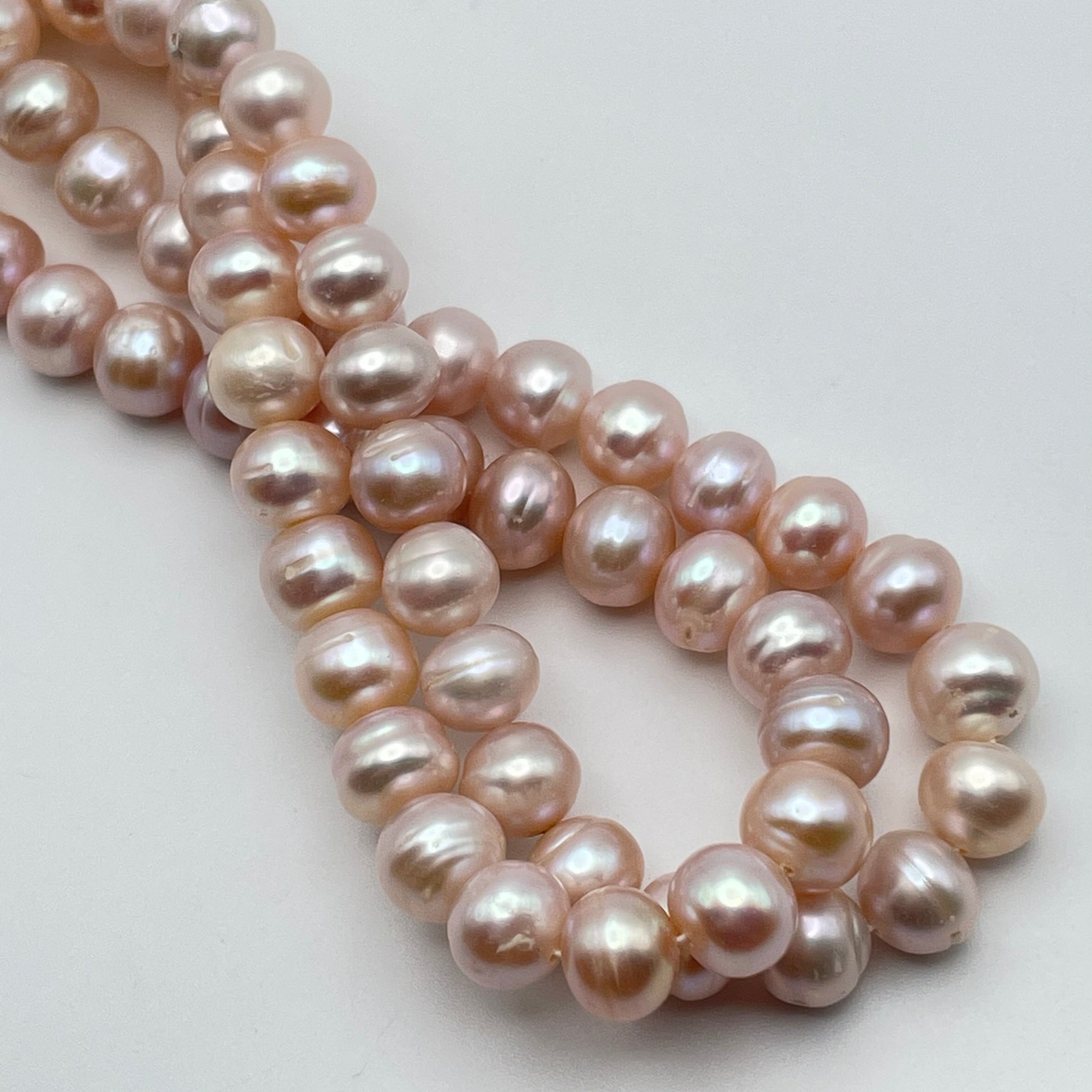 8mm Pink Pearl Round Strand