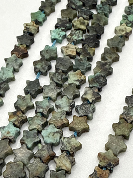6mm African Turquoise Star Beads.