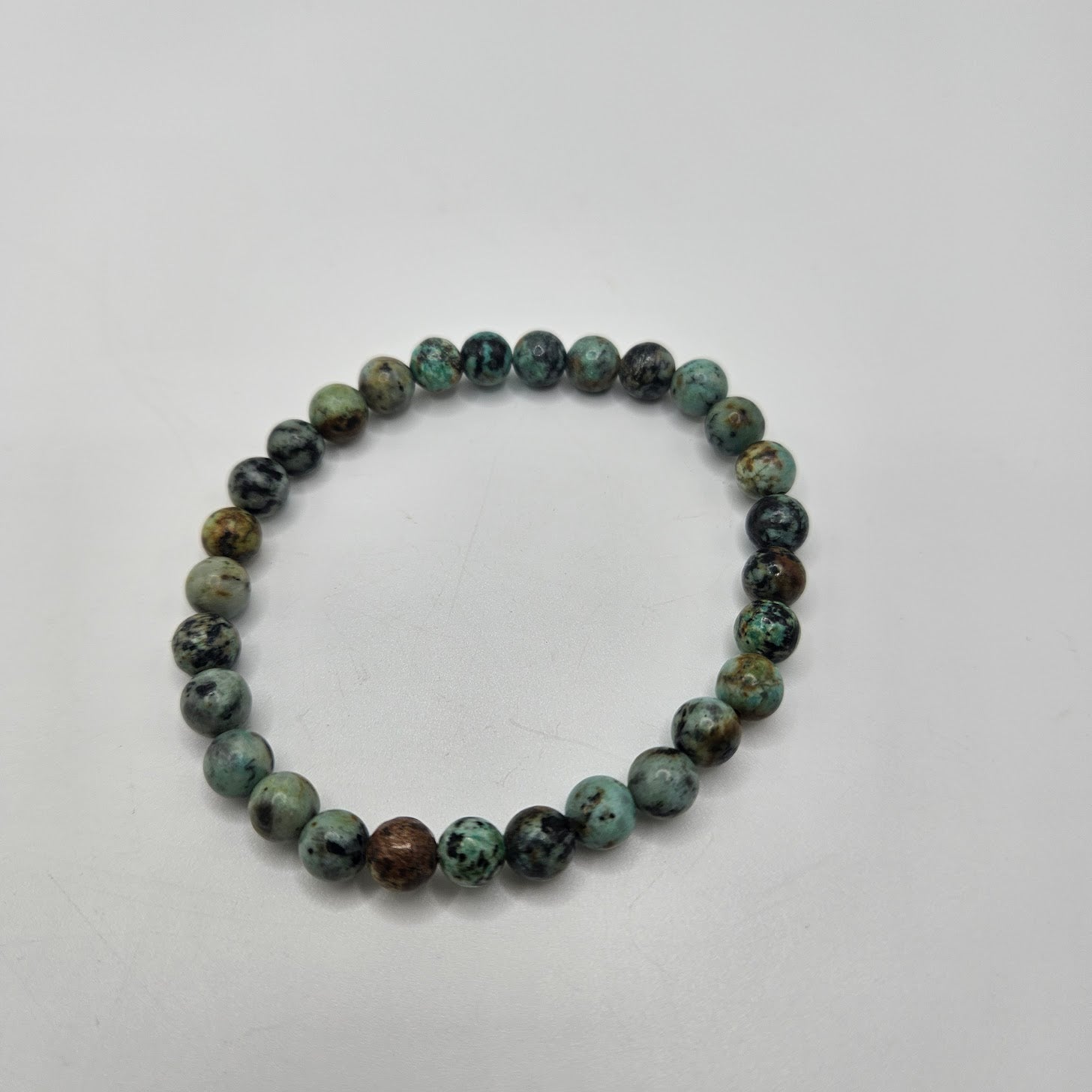 6mm African Turquoise Stretch Bracelet.