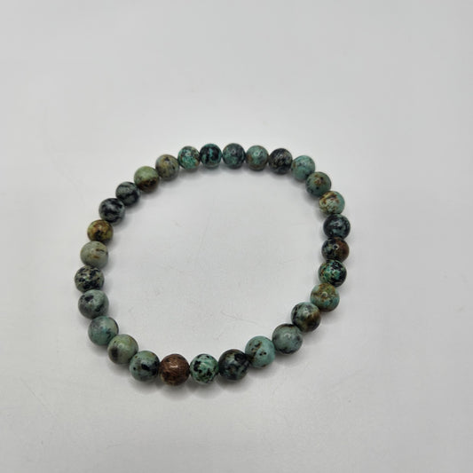 6mm African Turquoise Stretch Bracelet.