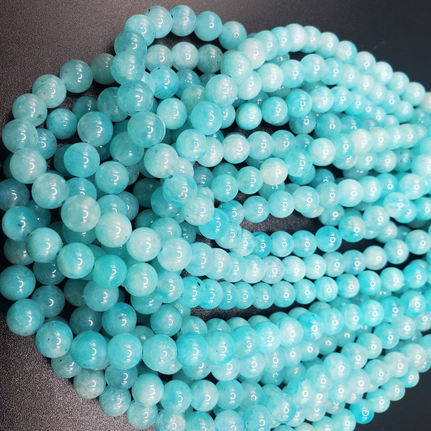 6mm Amazonite Round Smooth Bead Strand.