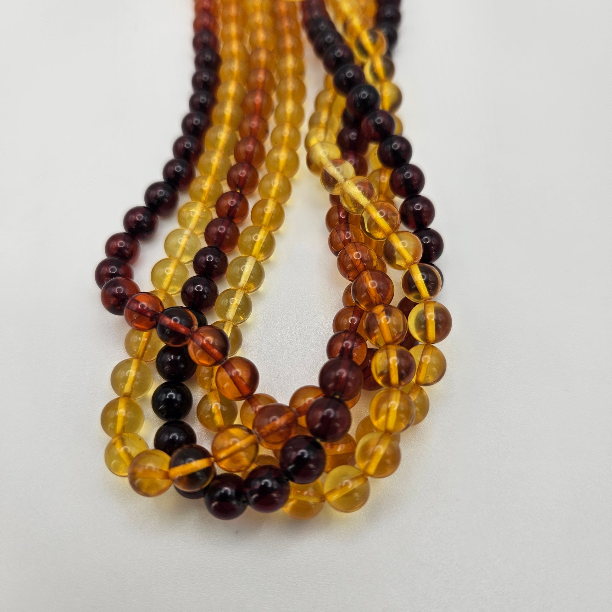 6mm Amber Round Bead Strand.