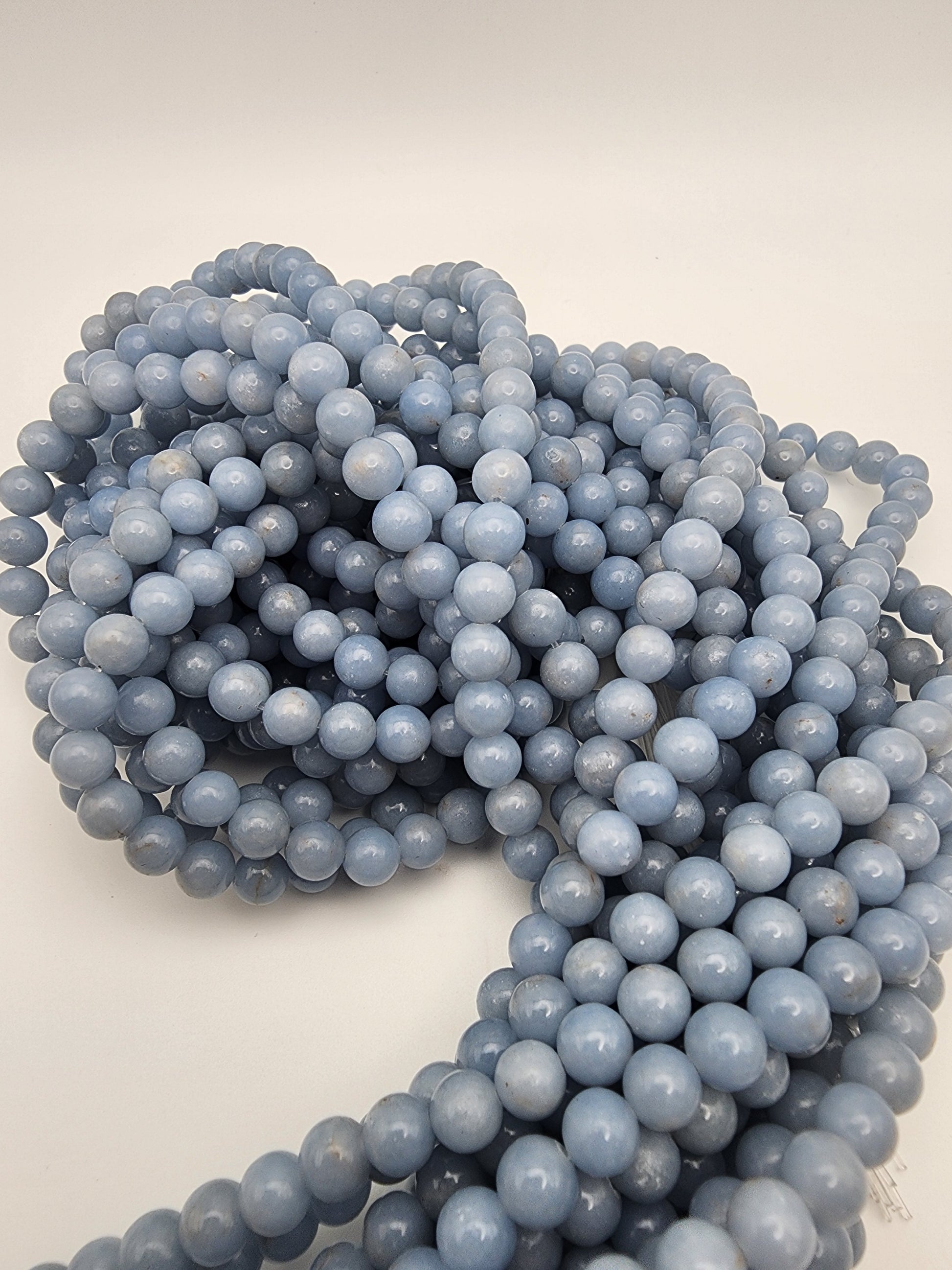 6mm Angelite Round Bead Strand.