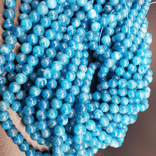 6mm Apatite Round Smooth Bead Strand.