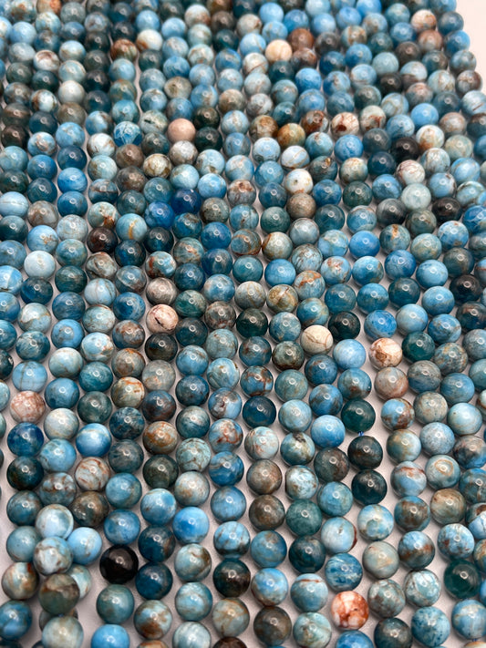 6mm Apatite Round Bedad Strand.