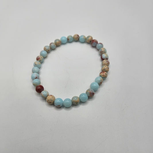 6mm Aqua Terra Jasper Stretch Bracelet.