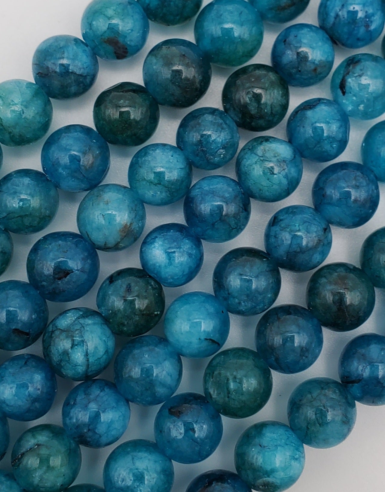 6mm Blue Apatite Round Bead Strand.