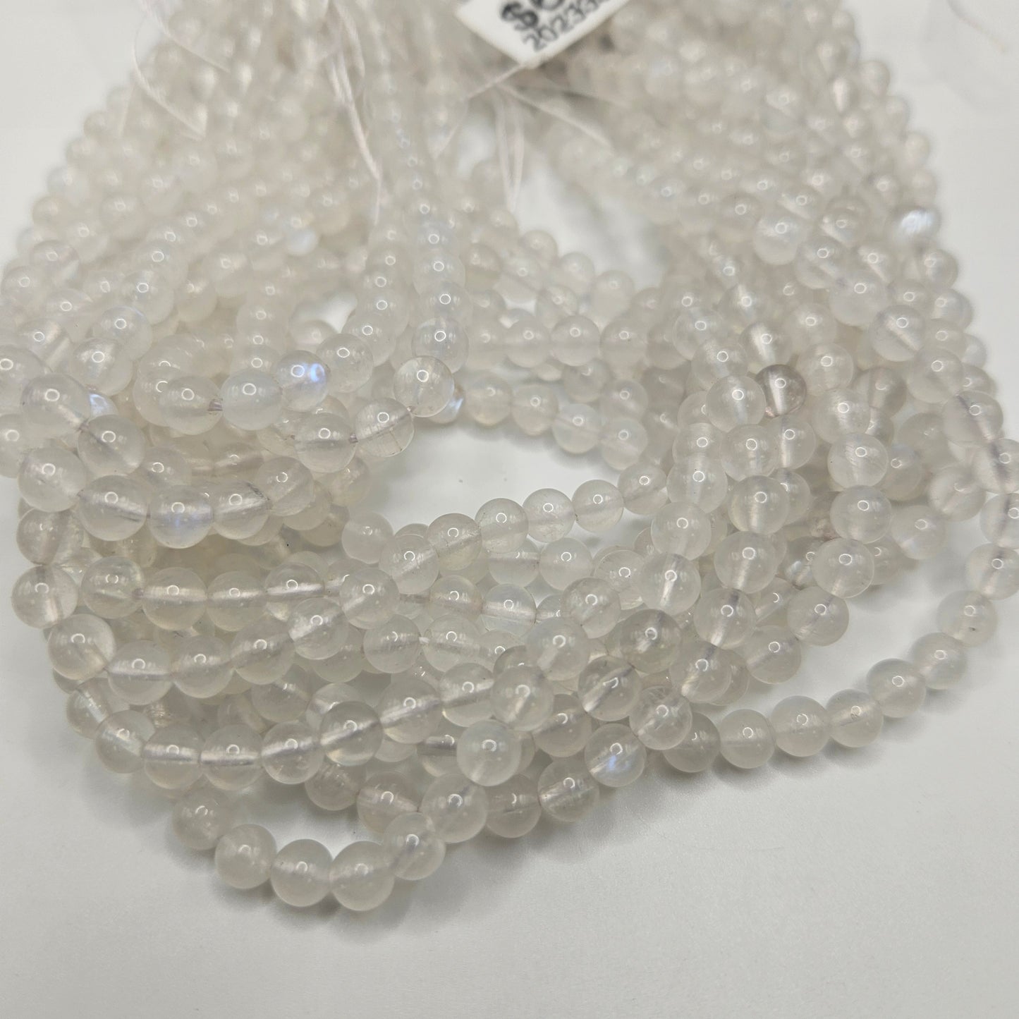 6mm Blue Moonstone Round Bead Strand.