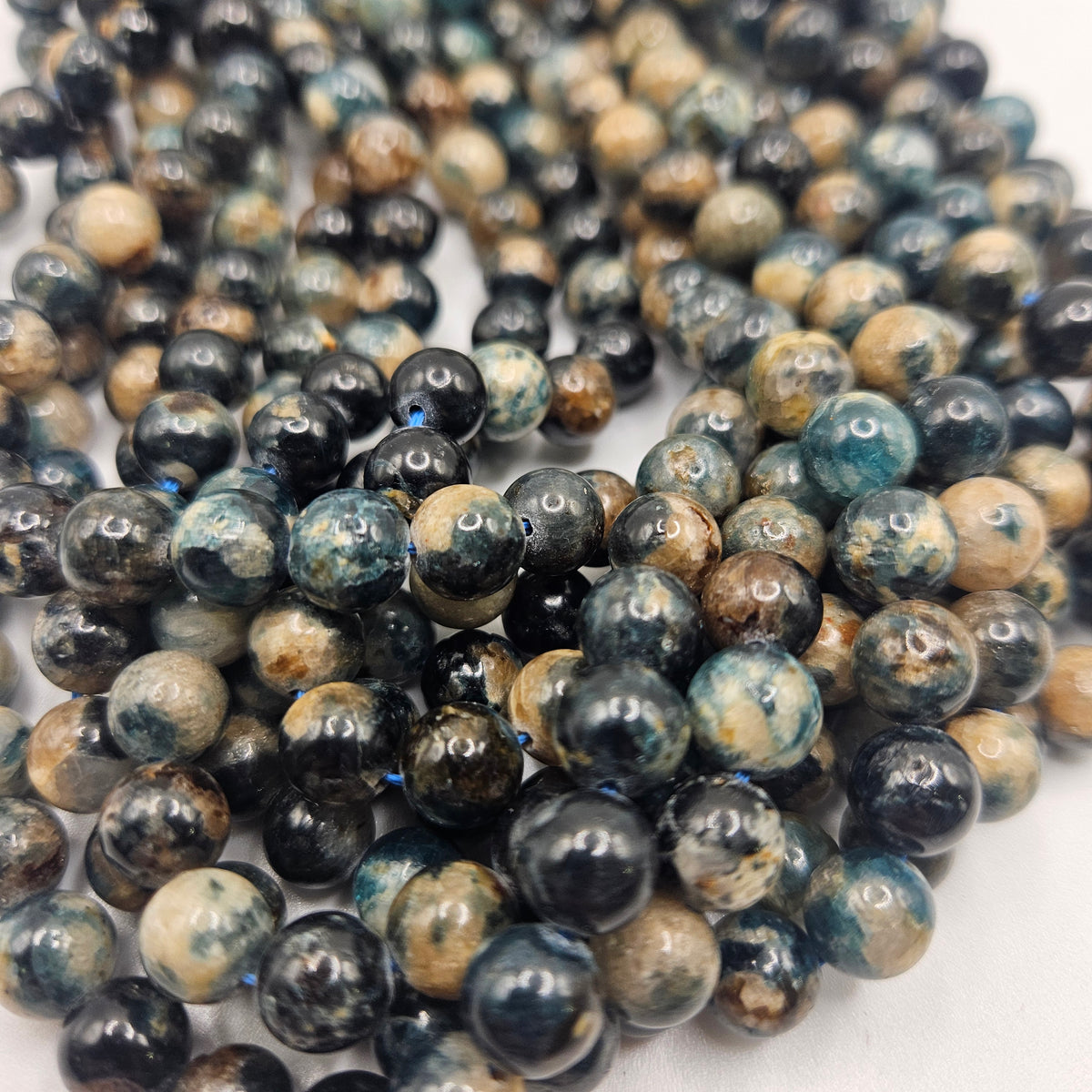 6mm Blue Tourmaline Round Bead Strand.