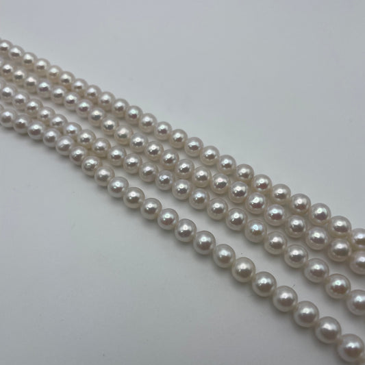 6mm Button Pearl Smooth Bead Strand.
