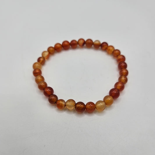 6mm Carnelian Stretch Bracelet.