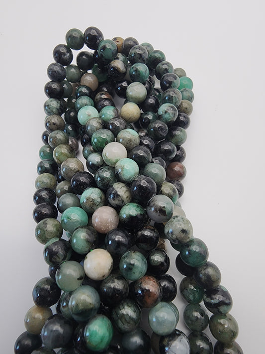 6mm Emerald Round Bead Strand.