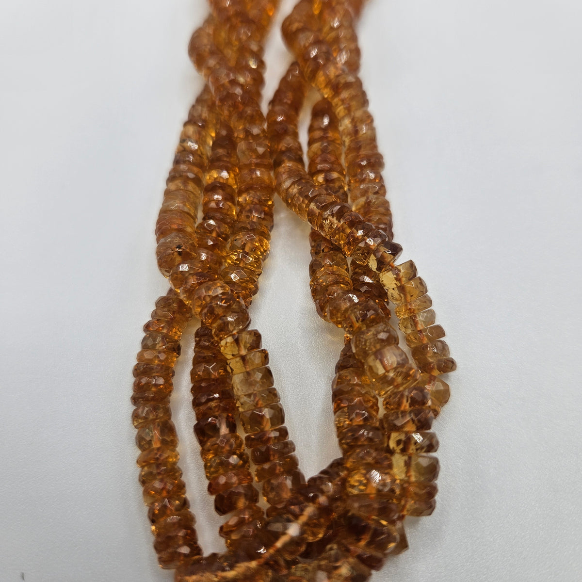 6mm Faceted Citrine Rondelle Bead Strand.