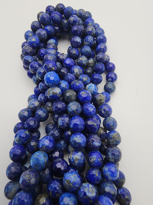 6mm Lapis Lazuli Faceted Bead Strand.