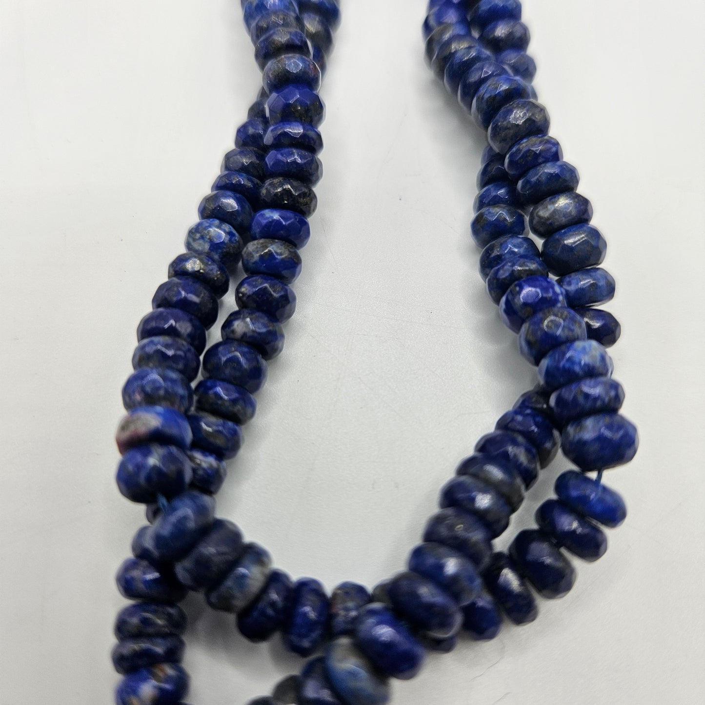 6mm Faceted Lapis Lazuli Rondelle Bead Strand.