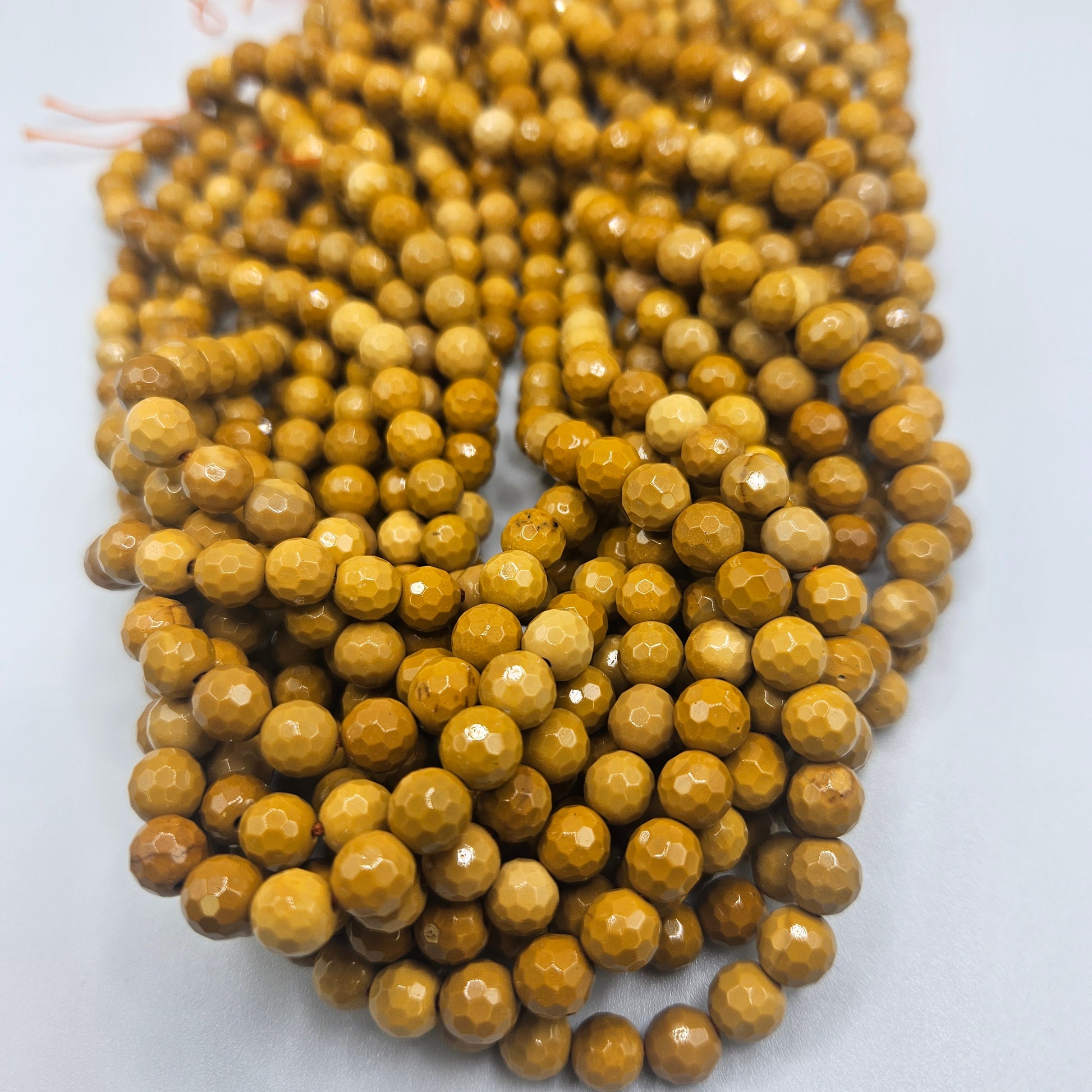 6mm Faceted Mookaite Jasper Round Bead Strand.
