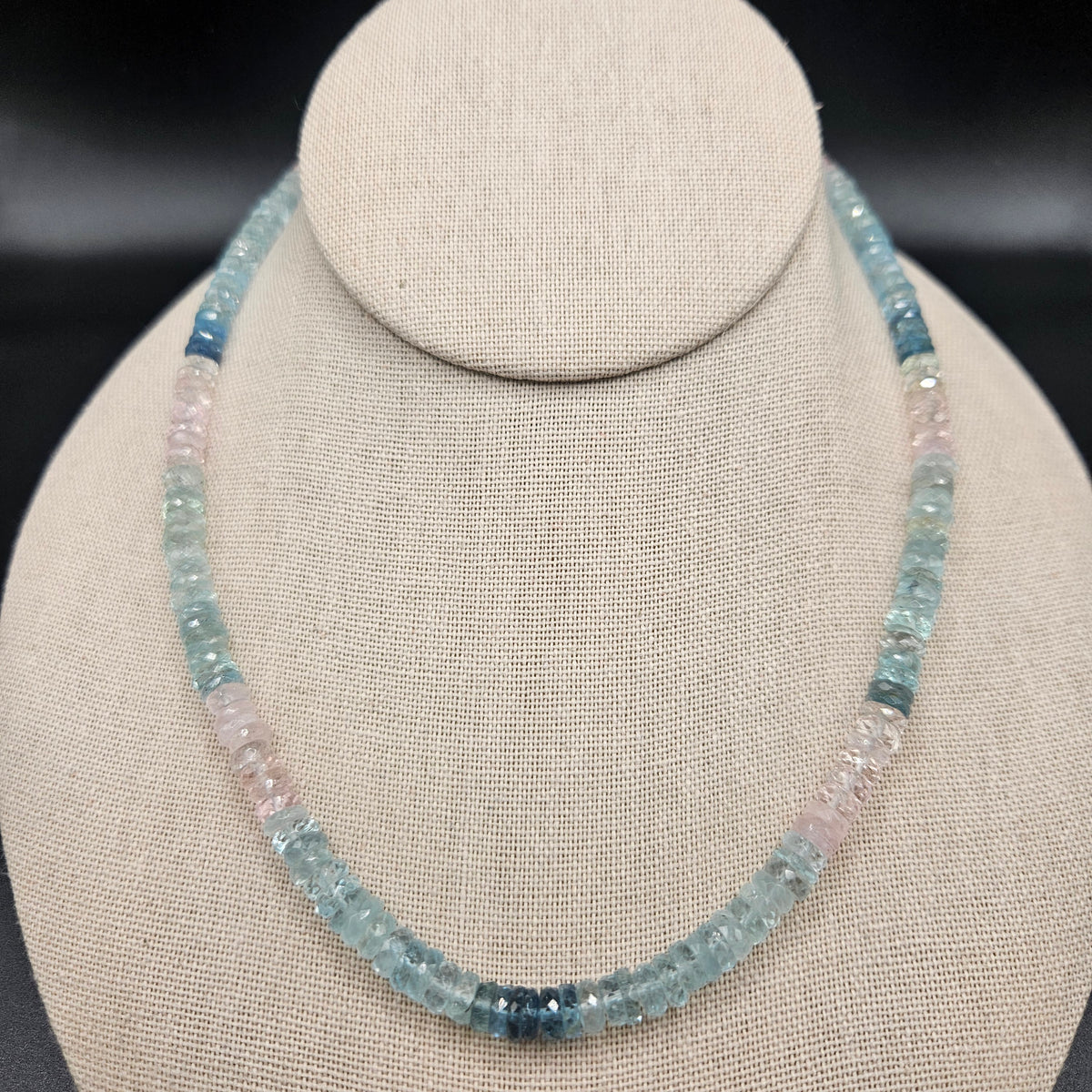6mm Faceted Morganite Rondelle Bead Strand.