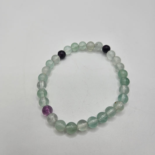 6mm Fluorite Stretch Bracelet.
