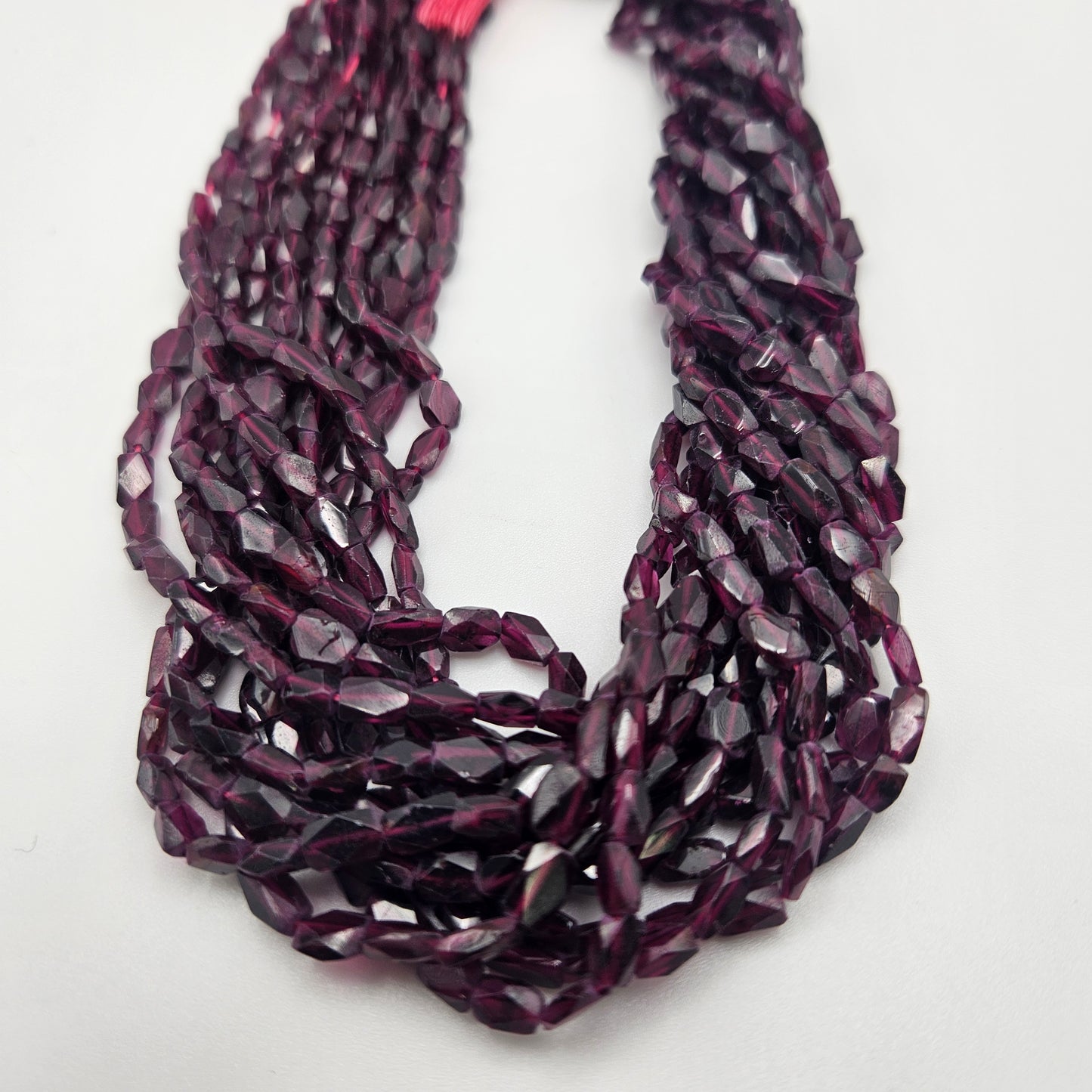 6mm Garnet Faceted Bead Strand.