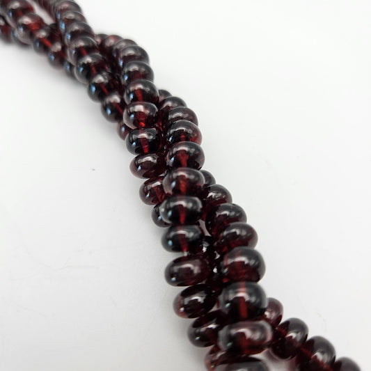 6mm Garnet Saucer Bead Strand.