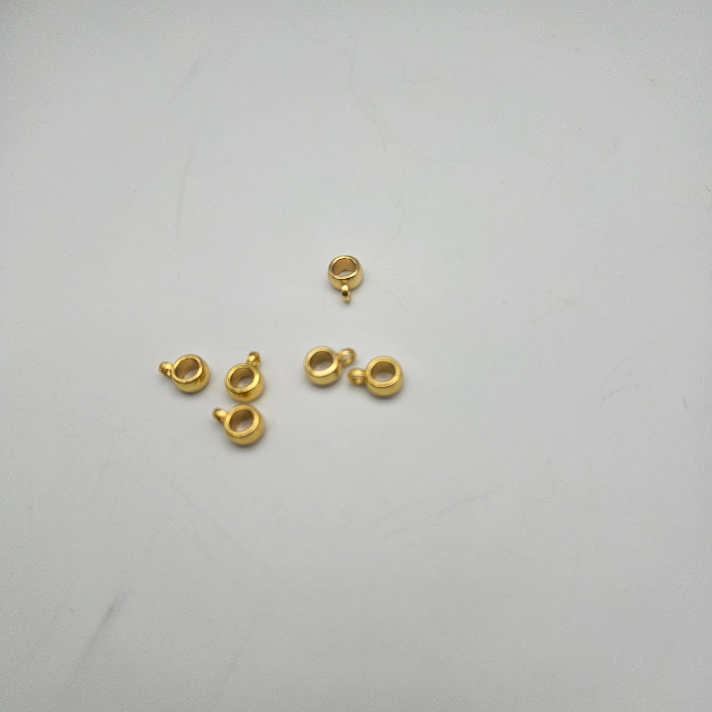 6mm Gold Colored Pewter Bead with Loop.