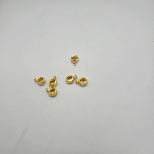 6mm Gold Colored Pewter Bead with Loop.