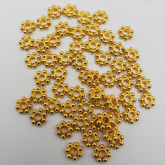 6mm Gold Pewter Daisy Spacer. 