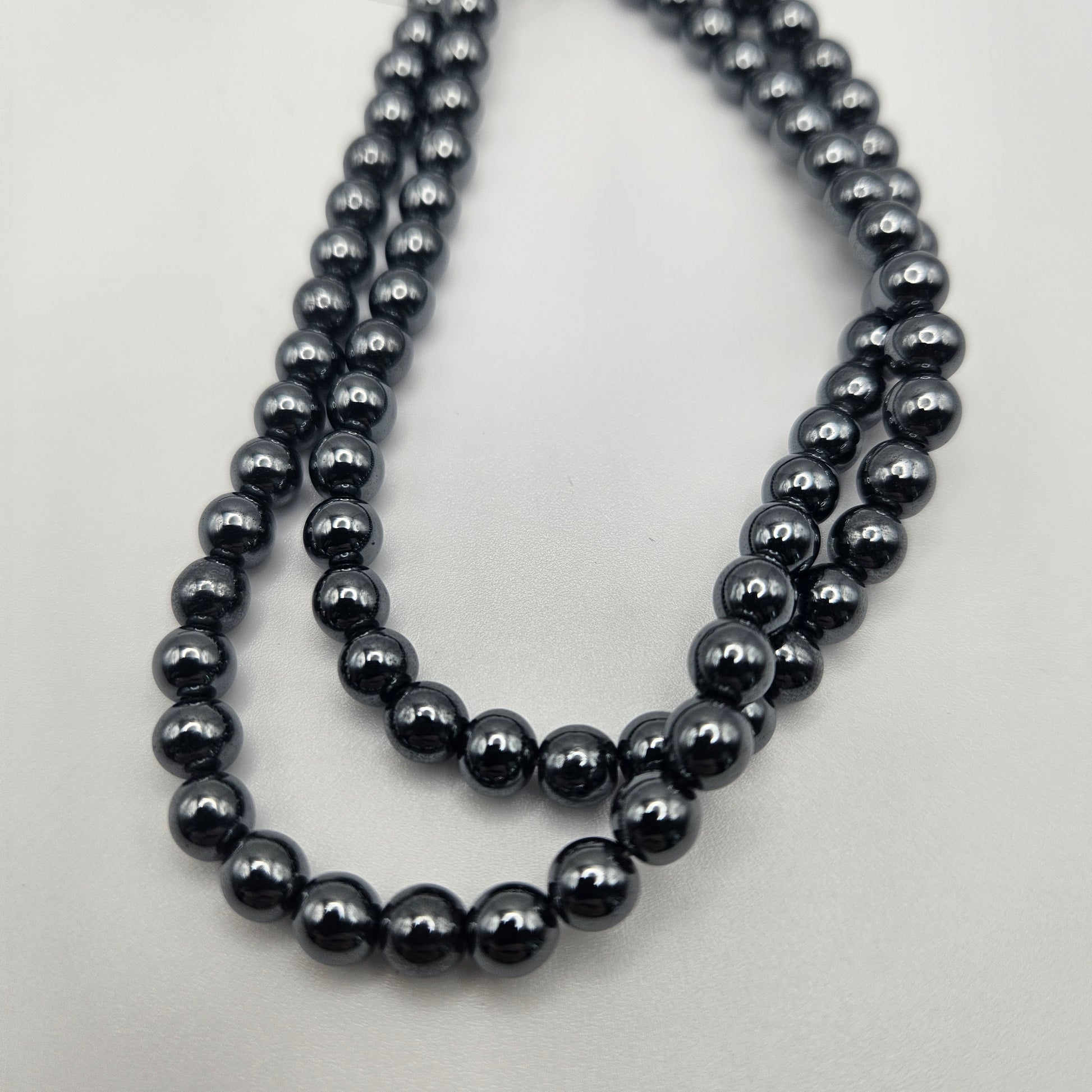6mm Hematite Round Bead Strand.