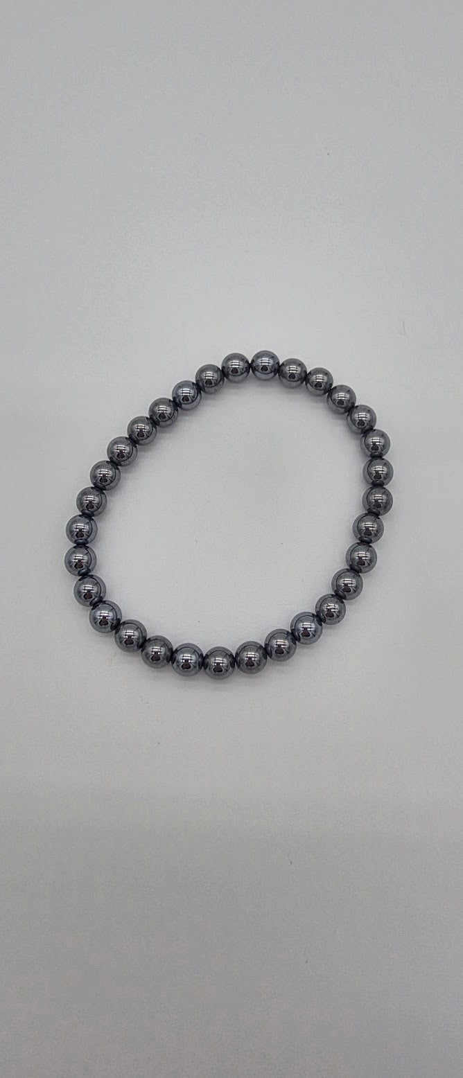 6mm Hematite Stretch Bracelet.