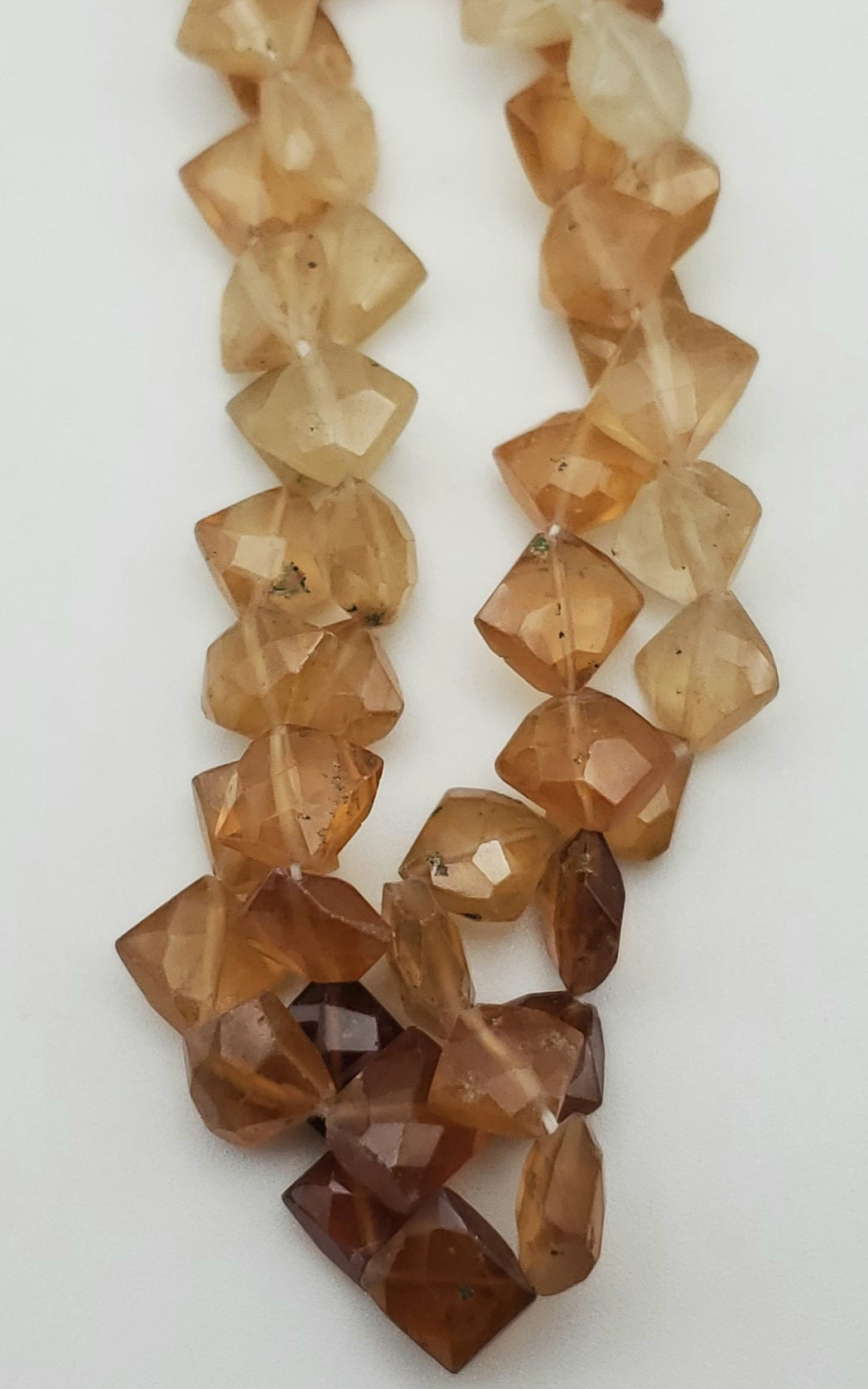 6mm Hessonite Garnet Diamond Shape Bead Strand.