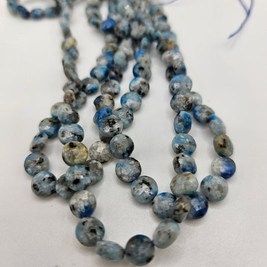 6mm K2 Faceted Coin Bead Strand.